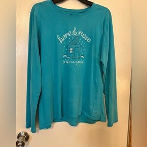 Life Is Good Teal Long Sleeve Tee